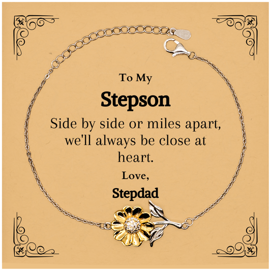 sunflower bracelet stepson gift love stepdad engraved inspirational confidence for birthday christmas holidays