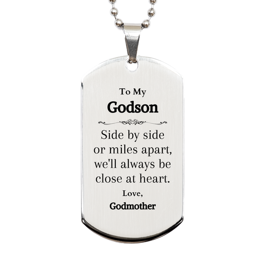 godson silver dog tag engraved close at heart love godmother gift for birthday christmas graduation veterans day