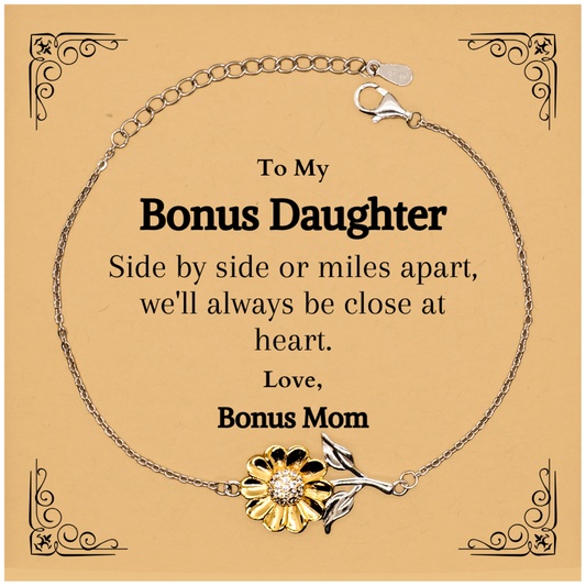 sunflower bracelet for bonus daughter close at heart love gift to my bonus daughter from bonus mom inspirational birthday mothers day graduation jewelry