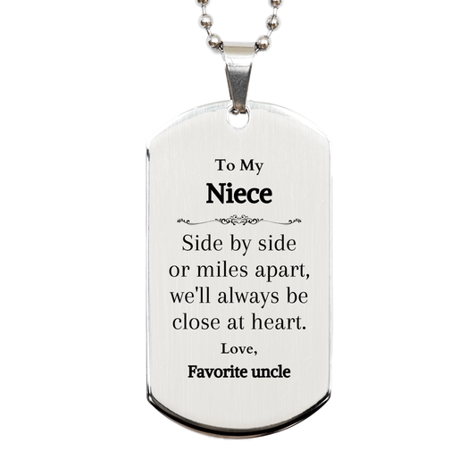 silver dog tag niece gift engraved to my niece perfect birthday christmas graduation veterans day dog tag for niece unique niece jewelry inspirational gift for niece