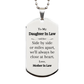 daughter in law silver dog tag side by side or miles apart always close at heart gift for birthday holidays christmas graduation engraved love mother in law inspirational jewelry