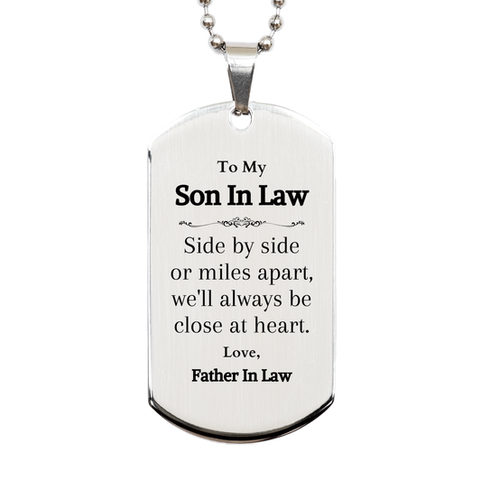 engraved silver dog tag son in law gift close at heart father in law christmas birthday holidays veterans day