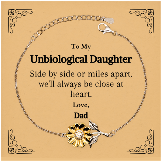 sunflower bracelet unbiological daughter love dad gift christmas inspirational jewelry for her