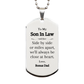 engraved silver dog tag son in law gift close at heart bonus dad love perfect birthday christmas graduation veterans day
