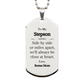 stepson engraved silver dog tag gift side by side always close at heart bonus mom love birthday christmas graduation veterans day
