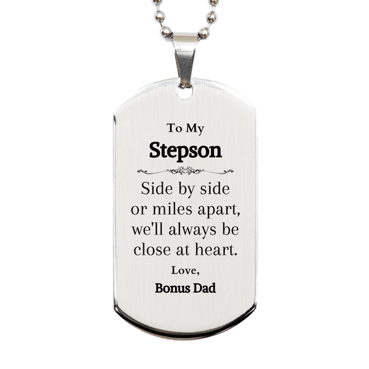 stepson dog tag engraved gift love message for bonus dad perfect birthday graduation christmas present
