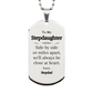 stepdaughter engraved silver dog tag love from stepdad for birthday or graduation gift idea always close at heart inspirational