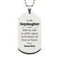 stepdaughter engraved silver dog tag always close at heart perfect gift for birthday christmas graduation bonus mom love and confidence