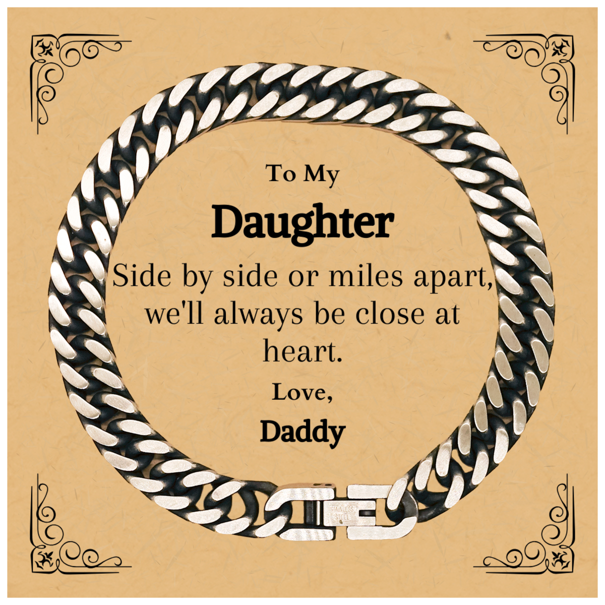 to my daughter engraved cuban link chain bracelet gift for her birthday christmas graduation inspirational jewelry for daughter from daddy meaningful and unique gift for her mothers day gift