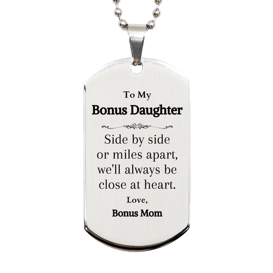 engraved silver dog tag bonus daughter gift close at heart love from bonus mom for graduation and holidays