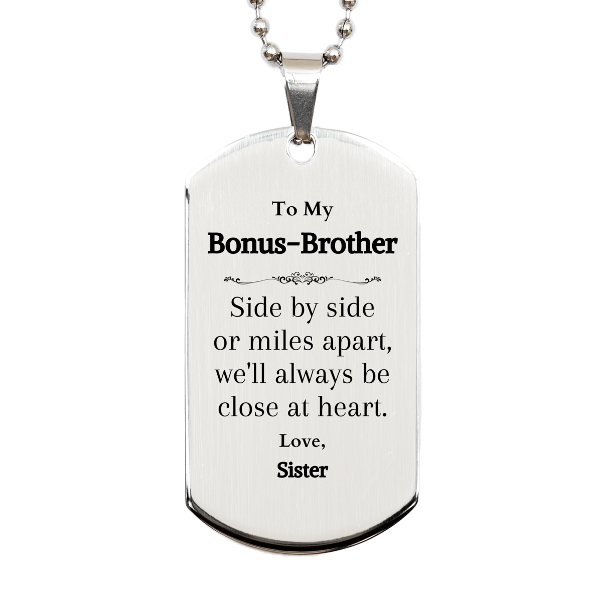 engraved silver dog tag bonus brother always close at heart gift for holidays and special occasions