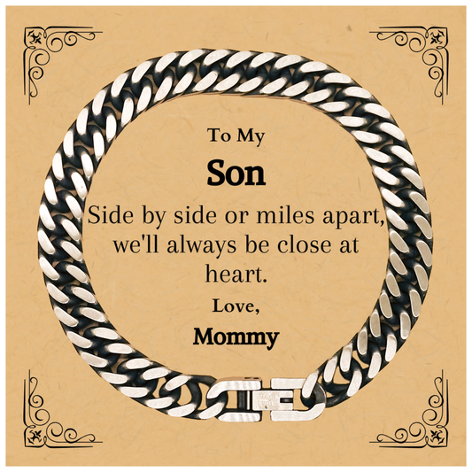 son cuban link chain bracelet side by side always close at heart birthday gift from mommy