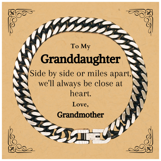 granddaughter cuban link chain bracelet always close at heart love grandmother perfect gift for birthday christmas graduation and easter