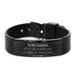 unique black shark mesh bracelet for grandson side by side always close at heart gift for birthday or christmas from abuelo engraved inspirational love and confidence