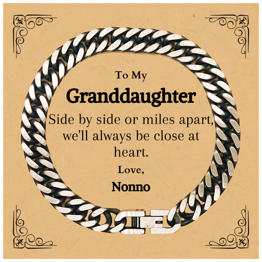 elegant cuban link chain bracelet for granddaughter engraved with love from nonno perfect gift for birthday holidays and christmas