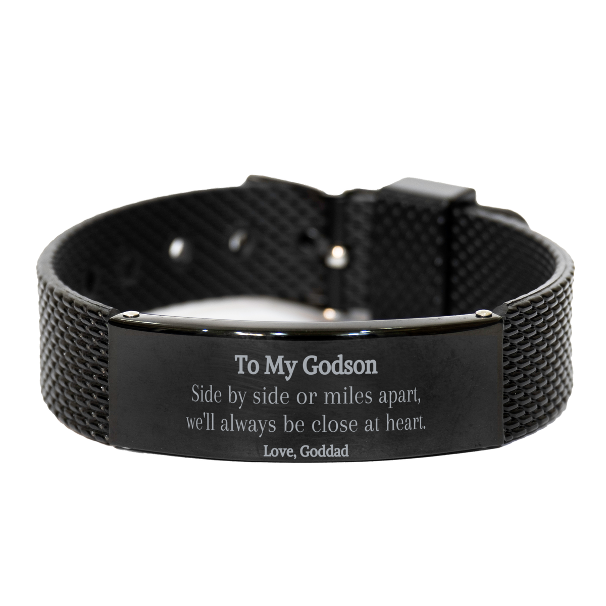 black shark mesh bracelet godson birthday gift side by side always close at heart love from goddad
