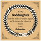 goddaughter engraved cuban link chain bracelet side by side always close at heart love godmother perfect birthday christmas graduation gift for goddaughter
