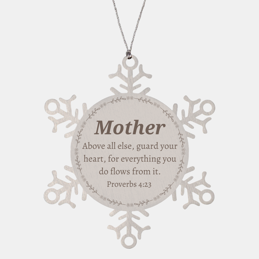 mother snowflake ornament engraved proverbs 4 23 inspirational christmas gift