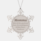 momma snowflake ornament inspirational proverbs 4 23 gift for holidays and christmas decor with heartfelt engraving and hopeful message