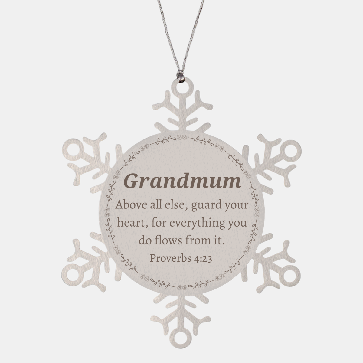 grandmum snowflake ornament engraved heart proverbs 4 23 christmas hope gift for grandma