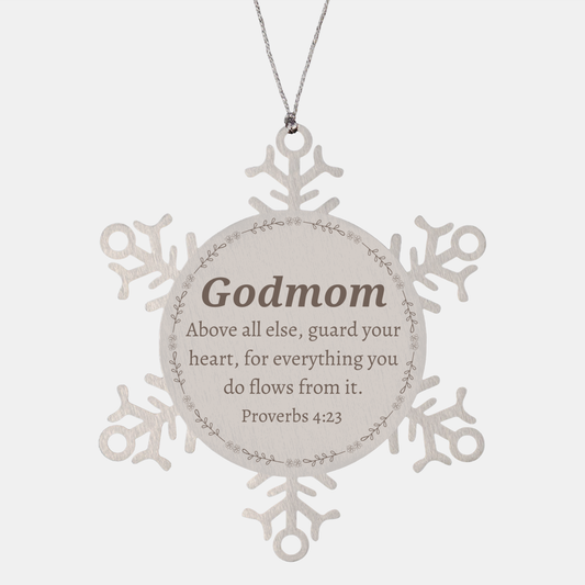godmom snowflake ornament inspirational quote engraved christmas gift for her