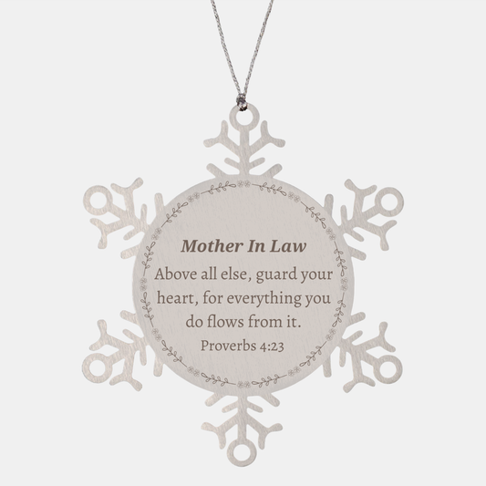 snowflake ornament mother in law a heartfelt christmas gift for the mother in law guard your heart with this engraved holiday ornament