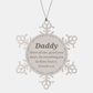 daddy snowflake ornament daddy above all else engraved inspirational christmas gift for dad