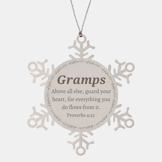 gramps snowflake ornament inspirational guard your heart christmas gift
