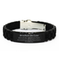 brother in law engraved black glidelock clasp bracelet inspirational gift for christmas and birthday guard your heart proverbs 4 23