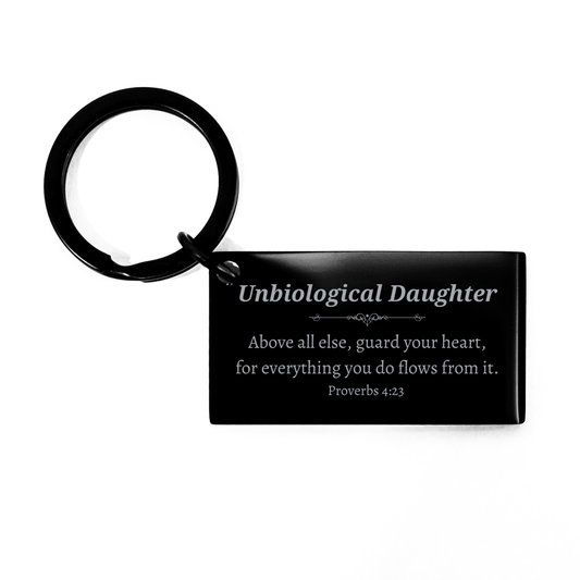 unbiological daughter keychain guard your heart proverbs 4 23 inspirational gift for birthday or graduation meaningful daughter special daughter unbiological daughter daughter