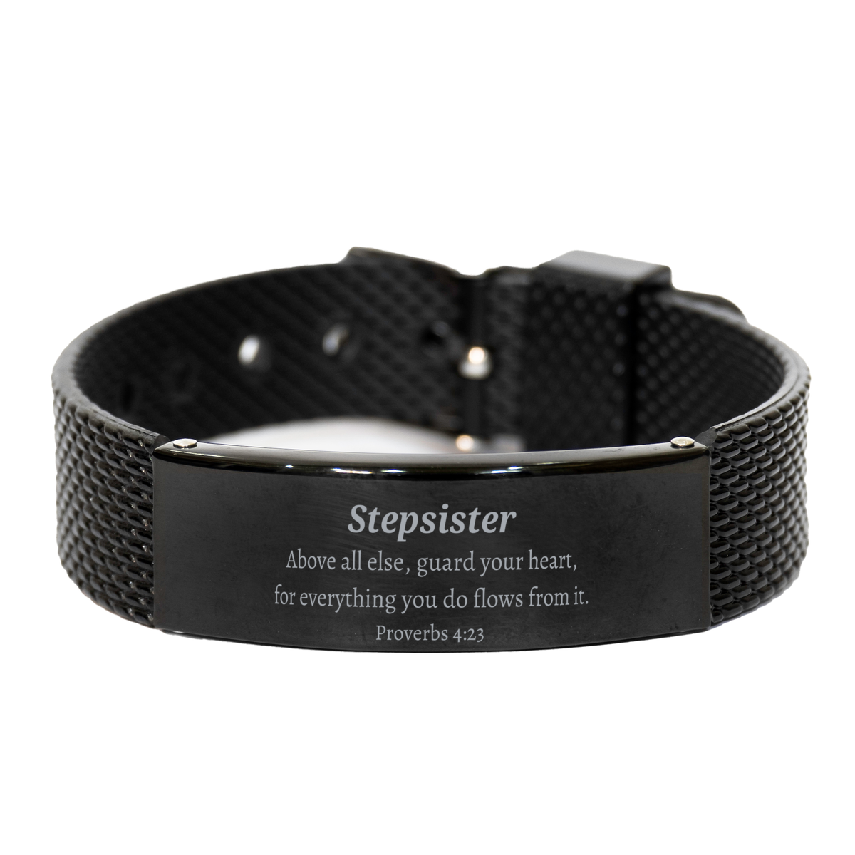 black shark mesh bracelet stepsister inspirational guarded heart jewelry for birthday and christmas gifts