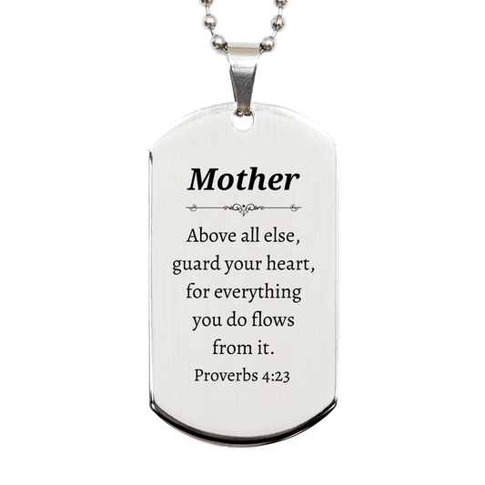 mother unique engraved silver dog tag guard your heart christmas gift for mom with confidence and hope
