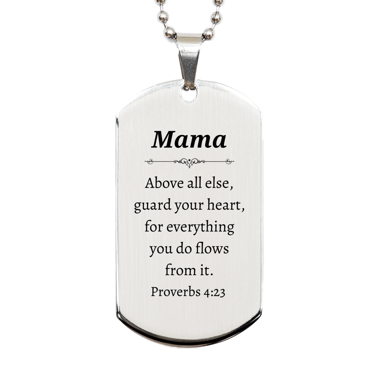 silver dog tag mama inspirational proverbs 4 23 engraved necklace for mothers day gift