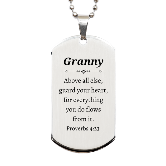 granny engraved silver dog tag above all else guard your heart inspirational christmas gift for granny confidence and hope
