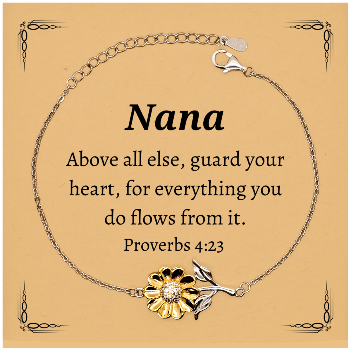 unique sunflower bracelet nana gift guard your heart inspirational jewelry for birthday christmas easter confidence and hope
