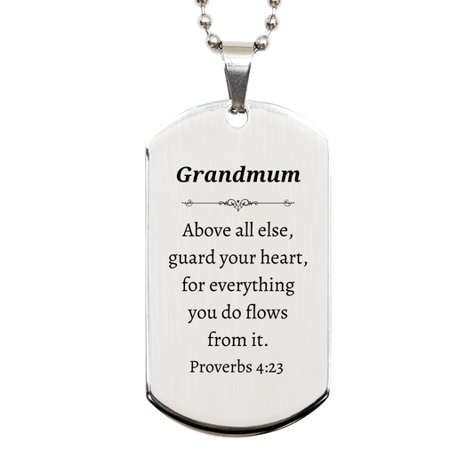 grandmum silver dog tag engraved inspirational proverbs 4 23 gift for grandmum on christmas birthday and any special occasion
