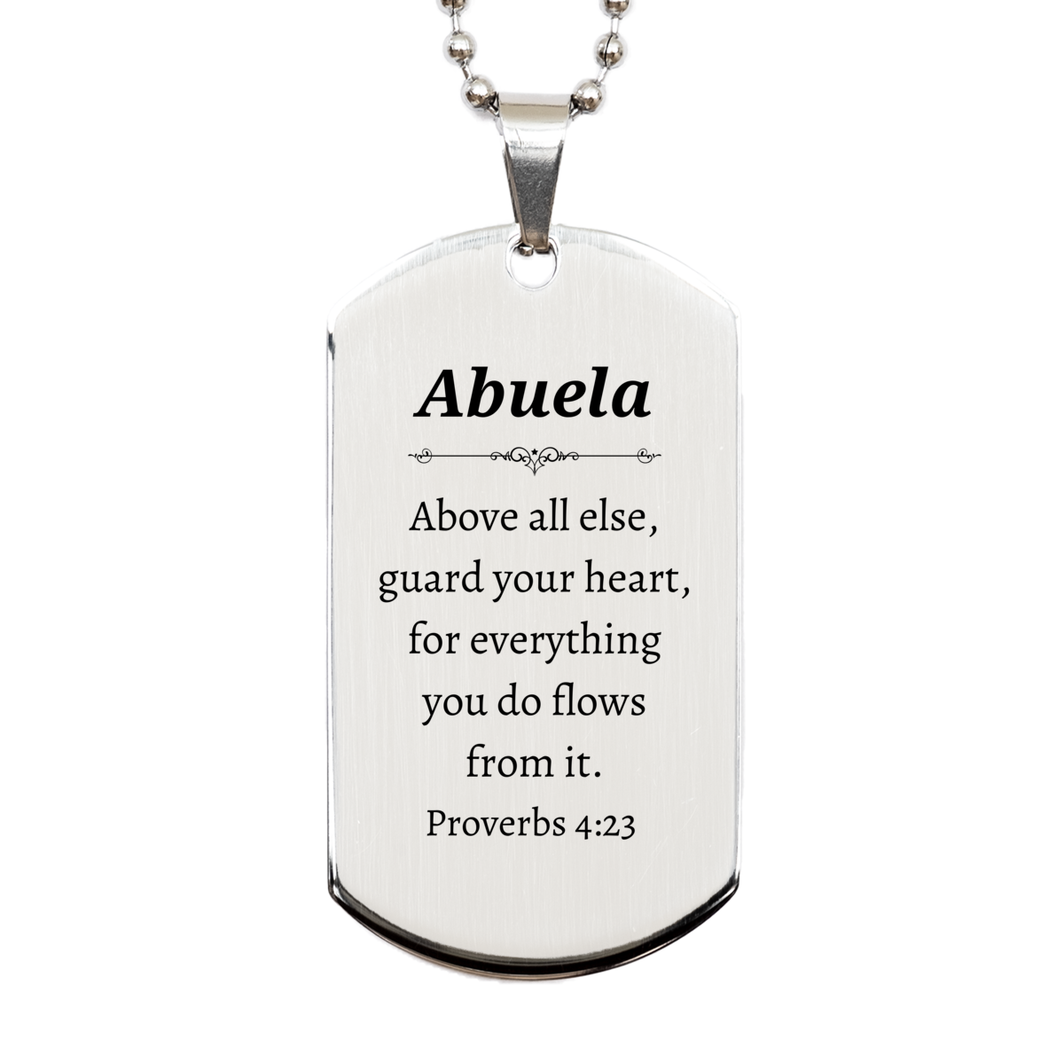abuela inspirational engraved silver dog tag guard your heart perfect birthday gift for her