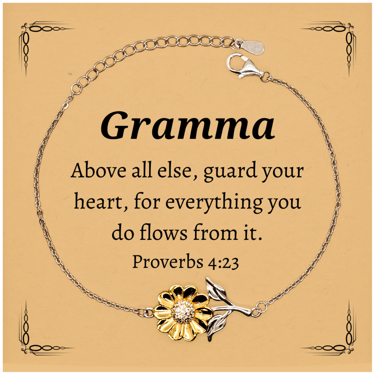 grandma sunflower bracelet inspirational proverbs 4 23 gift for grandma birthday christmas and easter jewelry for grandma