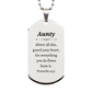 silver dog tag aunty inspirational engraved necklace guard your heart perfect gift for aunts mothers daughters and sisters unique jewelry for christmas birthday and graduation