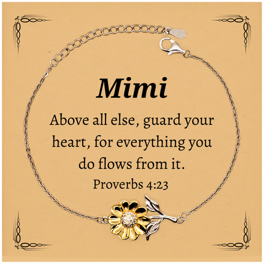 sunflower bracelet mimi inspirational quote guard your heart perfect gift for christmas and graduation