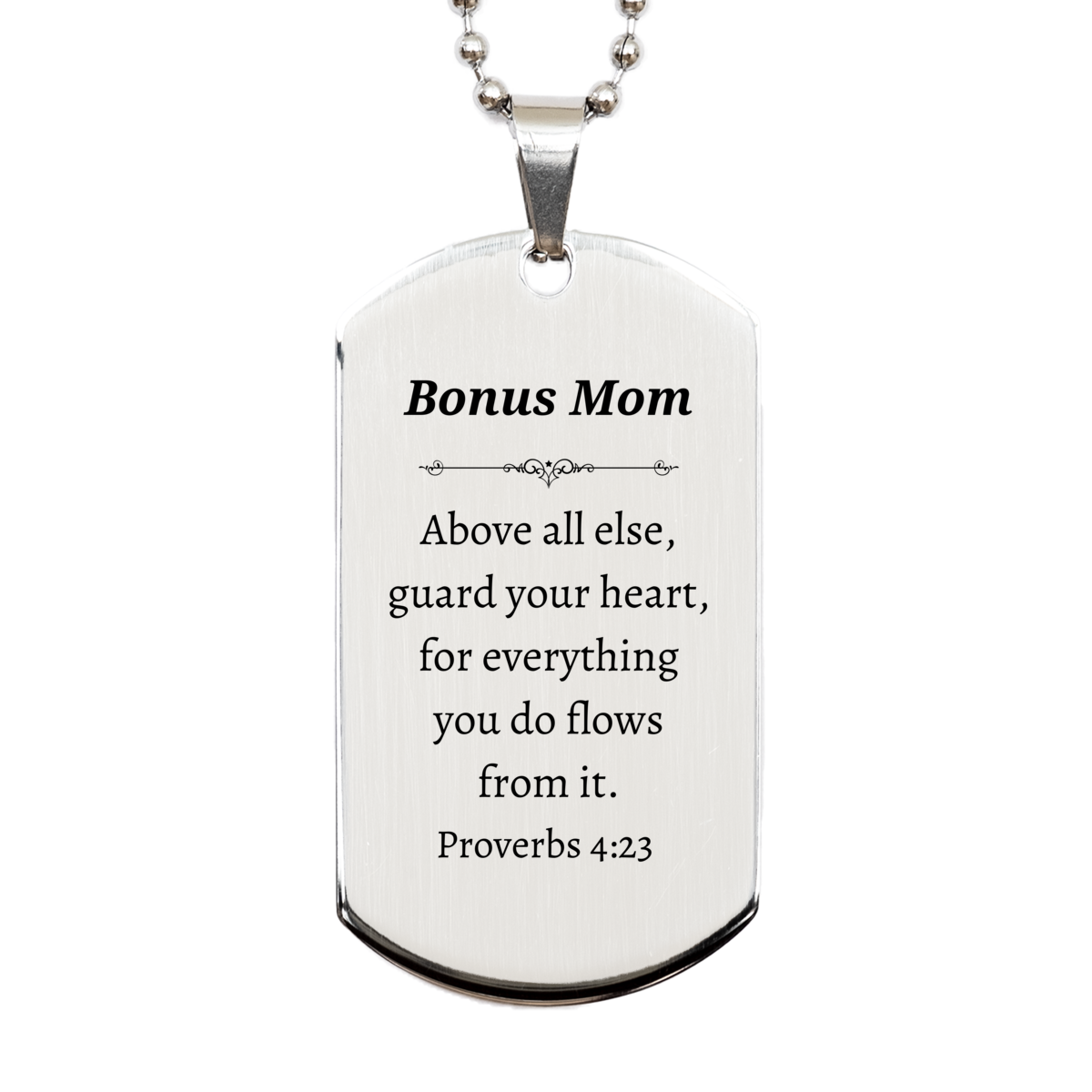 silver dog tag bonus mom proverbs 4 23 engraved inspirational gift for mothers day birthday christmas and beyond
