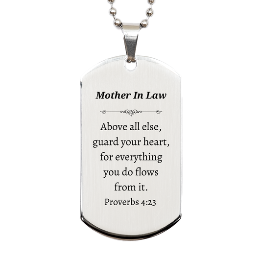 unique engraved silver dog tag mother in law gift guard your heart proverbs 4 23 inspirational birthday present for loved ones