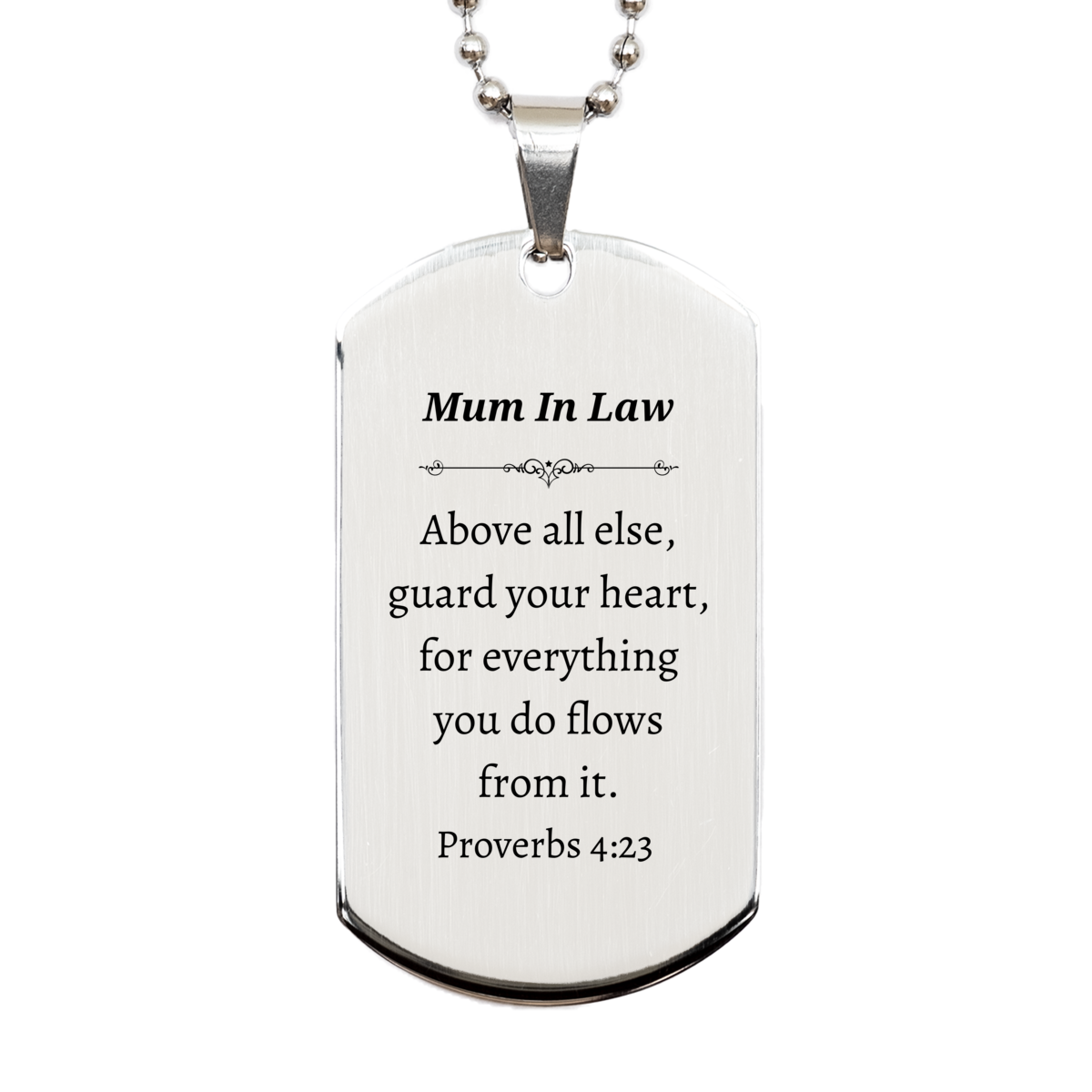 engraved silver dog tag mum in law guard heart proverbs 4 23 gift for christmas birthday graduation