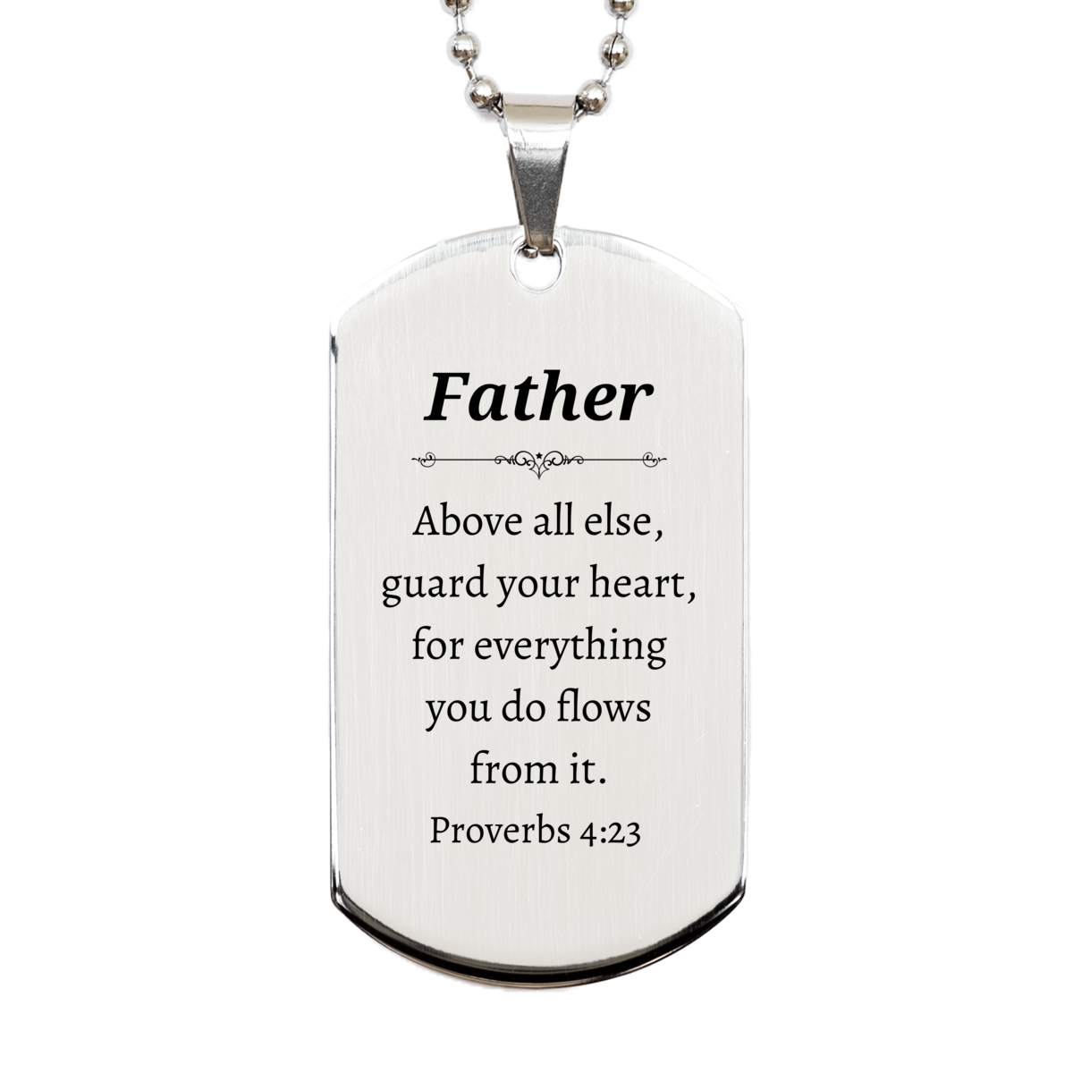 father silver dog tag inspirational proverbs 4 23 engraved jewelry for dads birthday or christmas gift idea