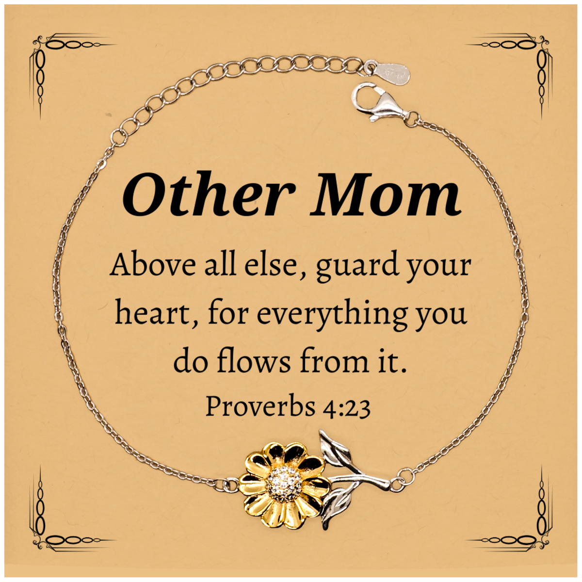 guard your heart sunflower bracelet for other mom inspirational gift for birthday christmas holidays and graduation unique engraved jewelry aunt grandma sister daughter wife friend