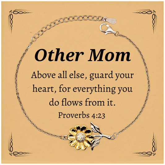 guard your heart sunflower bracelet for other mom inspirational gift for birthday christmas holidays and graduation unique engraved jewelry aunt grandma sister daughter wife friend