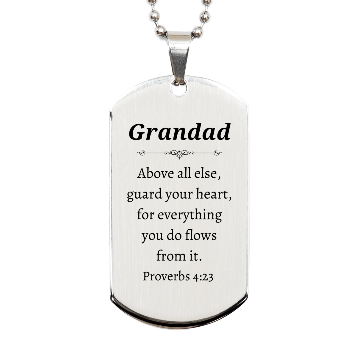 grandad silver dog tag engraved inspirational quote birthday gift for him