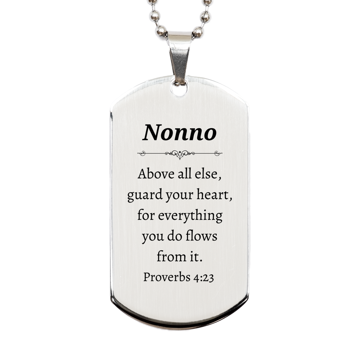 unique silver dog tag nonno inspirational engraved gift for him guard your heart proverbs 4 23 birthday christmas veterans day