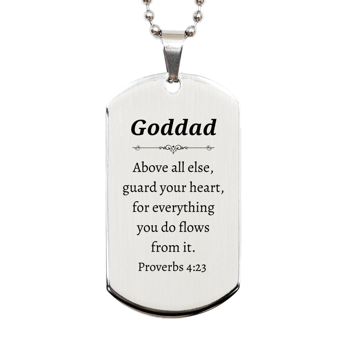 guard your heart silver dog tag goddad birthday gift engraved proverbs 4 23