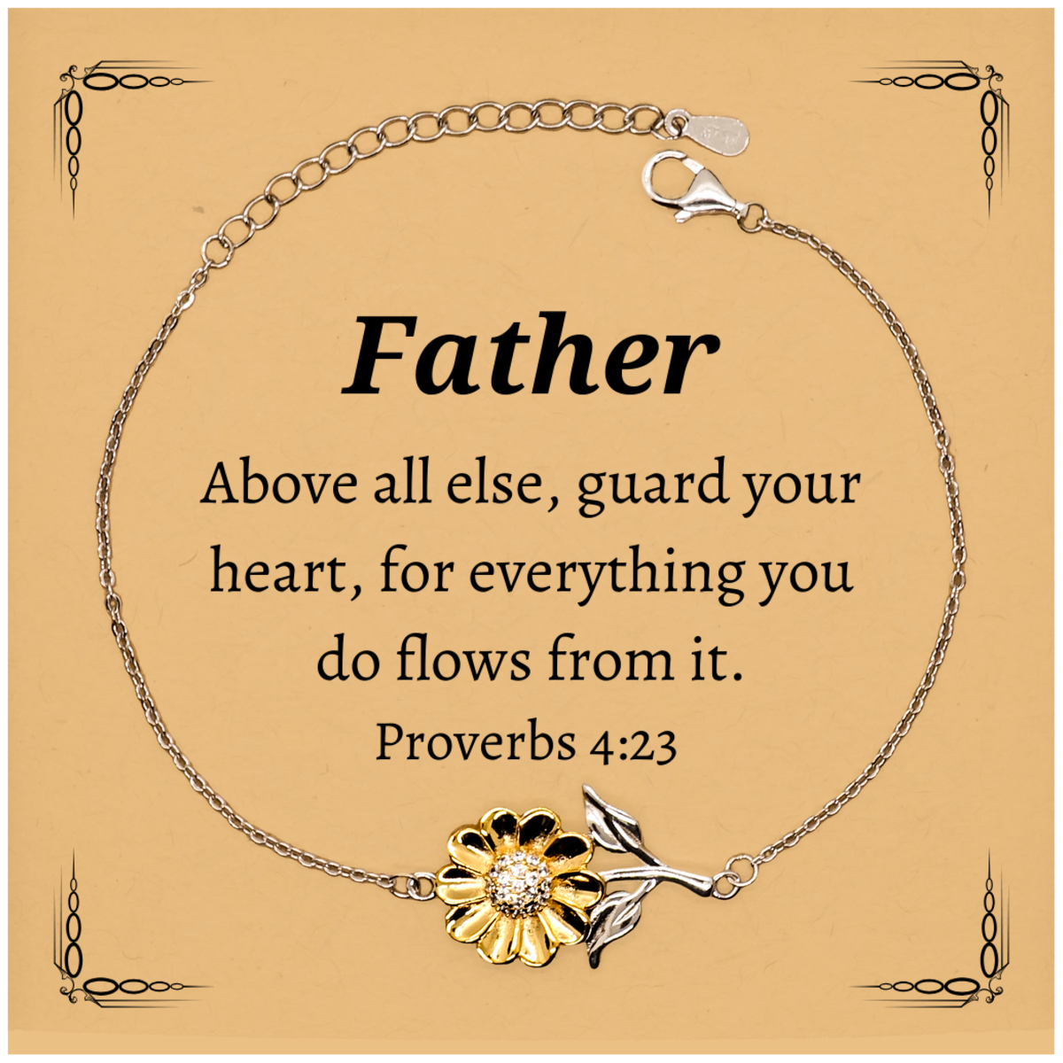 father sunflower bracelet engraved with inspirational proverbs 4 23 gift for dad on birthday or christmas